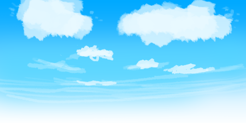 デジ絵で筆圧や透明度を操るのって難しい。「空と雲」の描き方