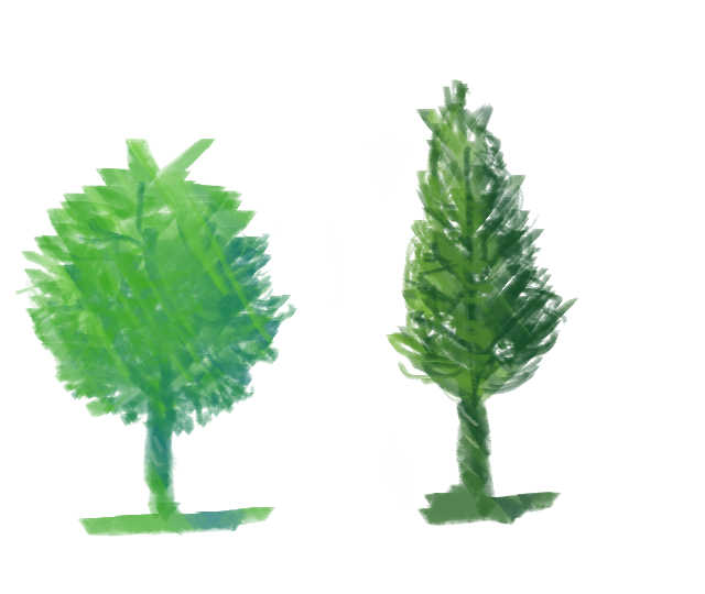 2日目：樹木の描き方　模写完成画像